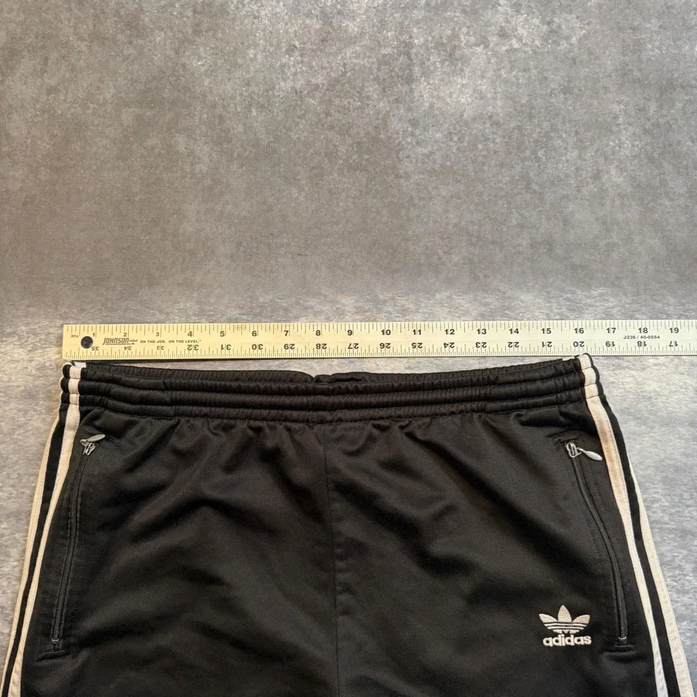 VTG Adidas Originals Mens XL Black White 3-Stripe Trefoil Track Shorts
